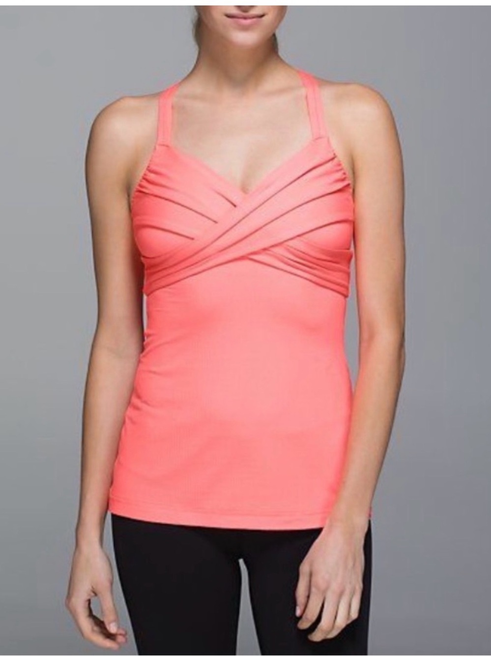 Lululemon Wrap It Up Tank with Built-In Padded Bra Coral Size 4